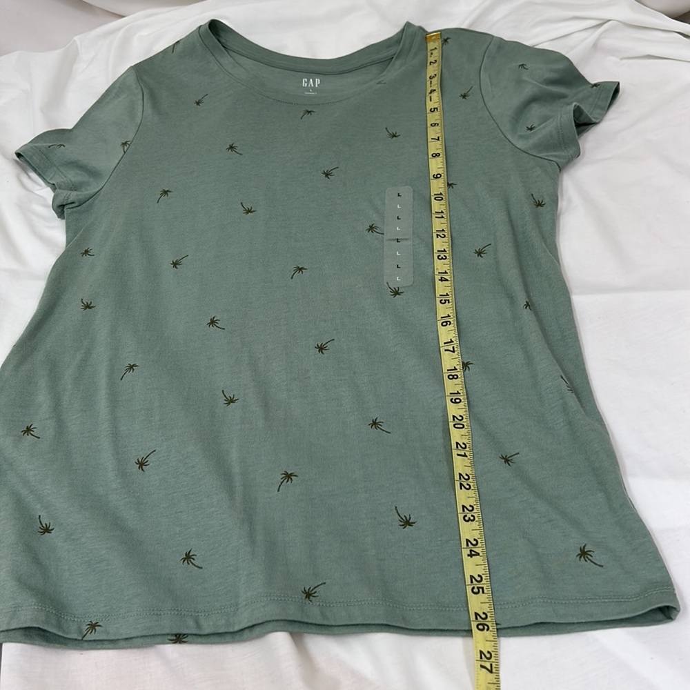 Gap Green Crew Neck T-Shirt with Palm Tree Design ~ Favorite T Size Large - Picture 6 of 8